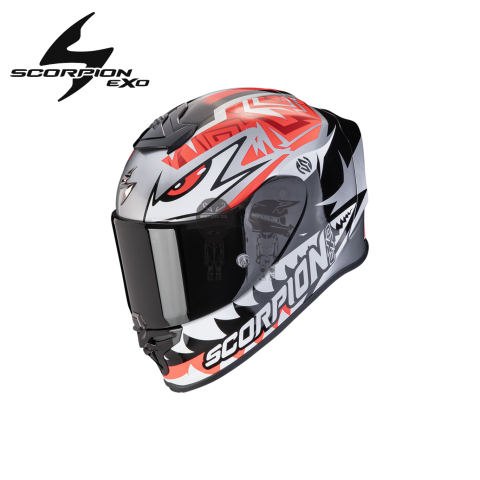 Casco SCORPION EXO-R1 Evo Air Zaccone Plata Negro