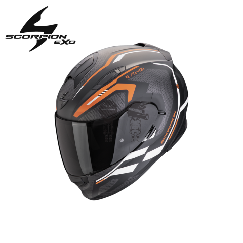 Casco SCORPION EXO-491 KRIPTA NEGRO MATE NARANJA